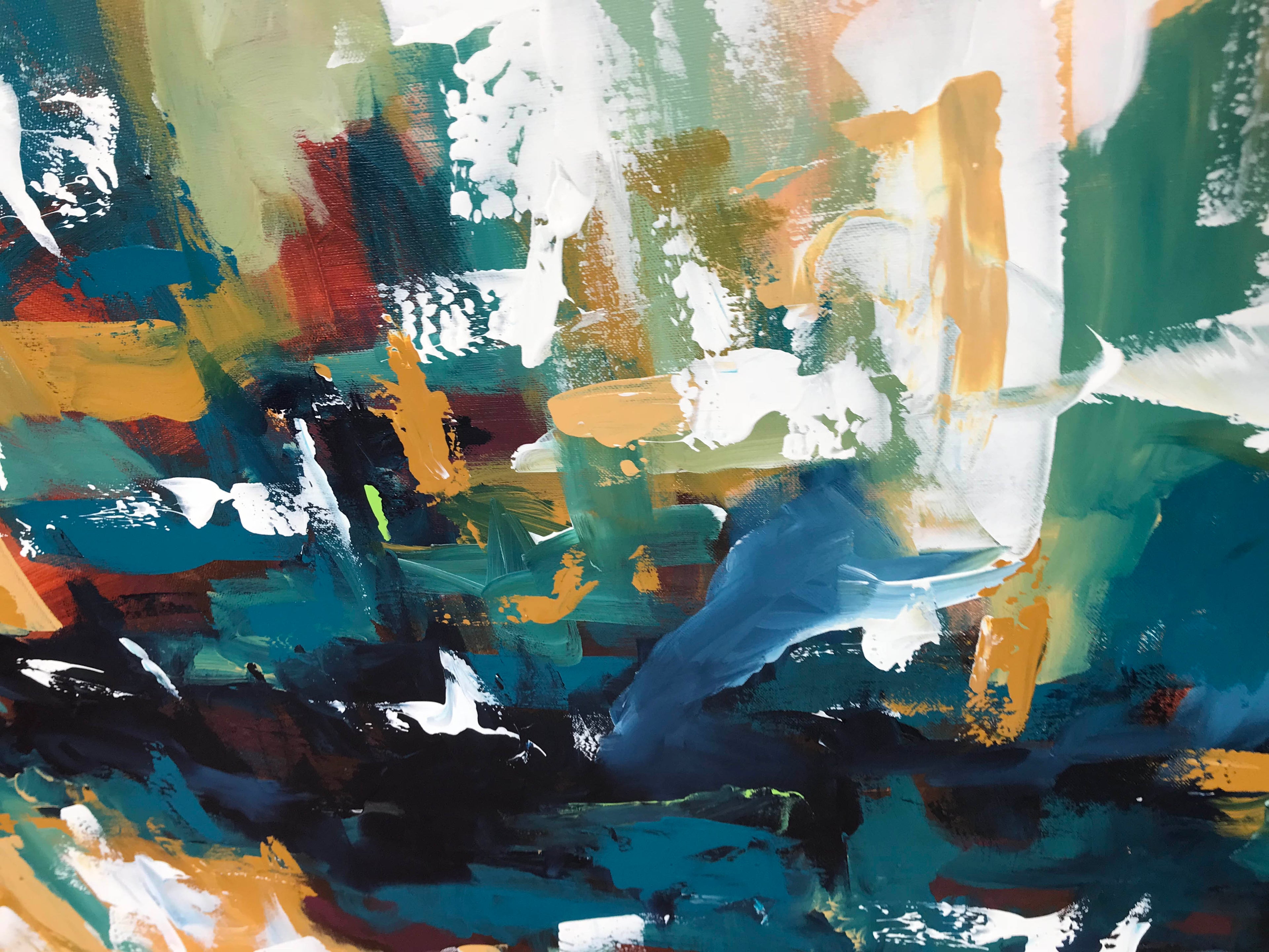 Picnic At The Lake - 152x80 cm - Original Painting-OmarObaid.com