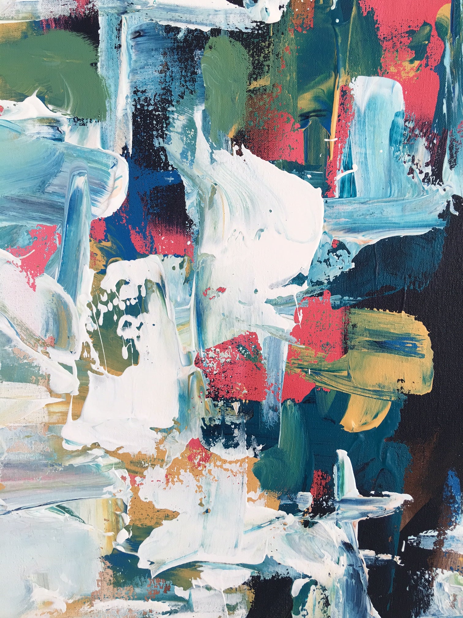 Decoherence - 152x76 cm - Original Painting-OmarObaid.com