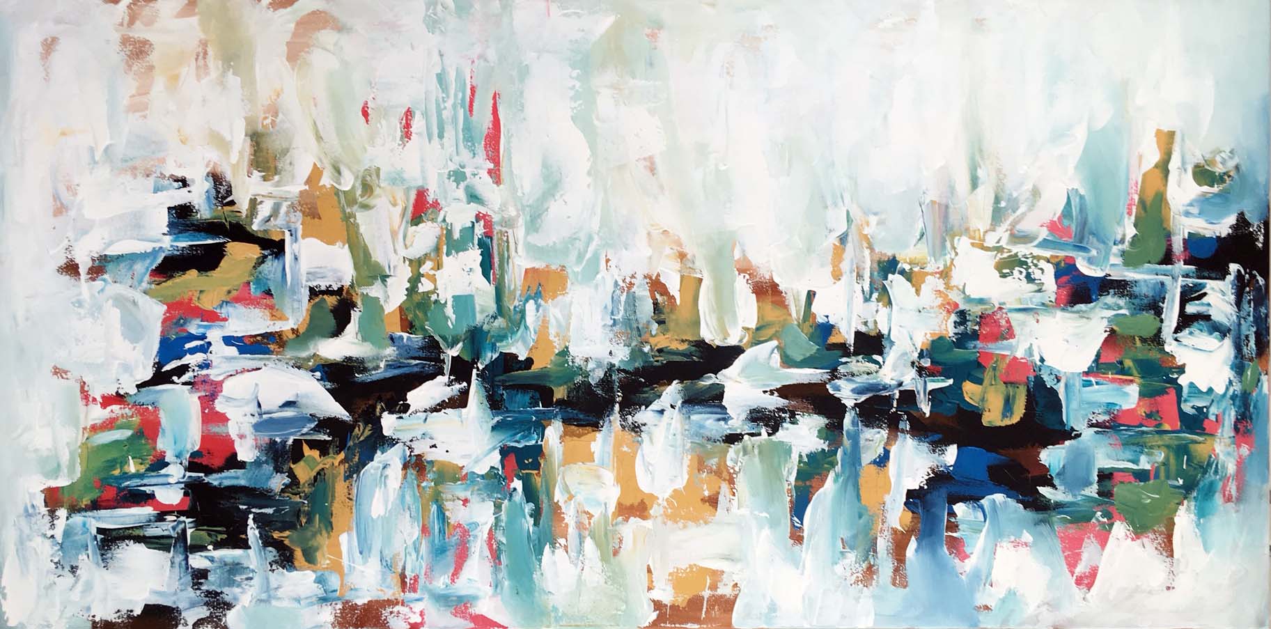 Decoherence - 152x76 cm - Original Painting-OmarObaid.com