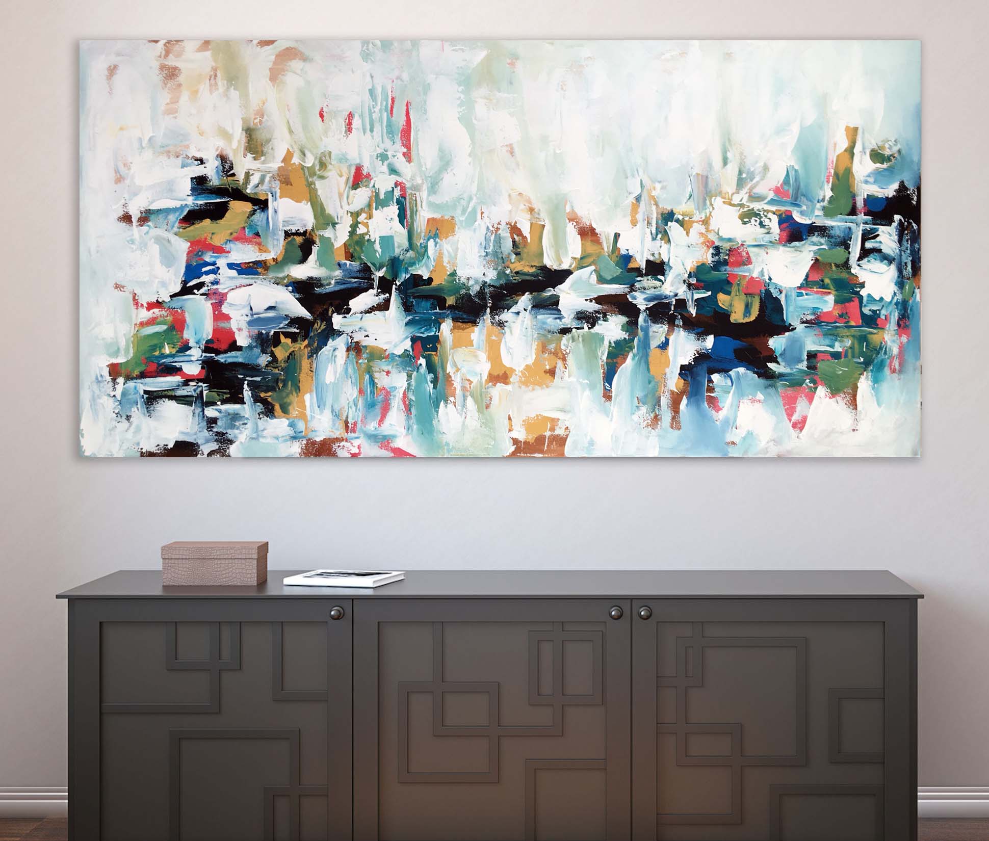 Decoherence - 152x76 cm - Original Painting-OmarObaid.com