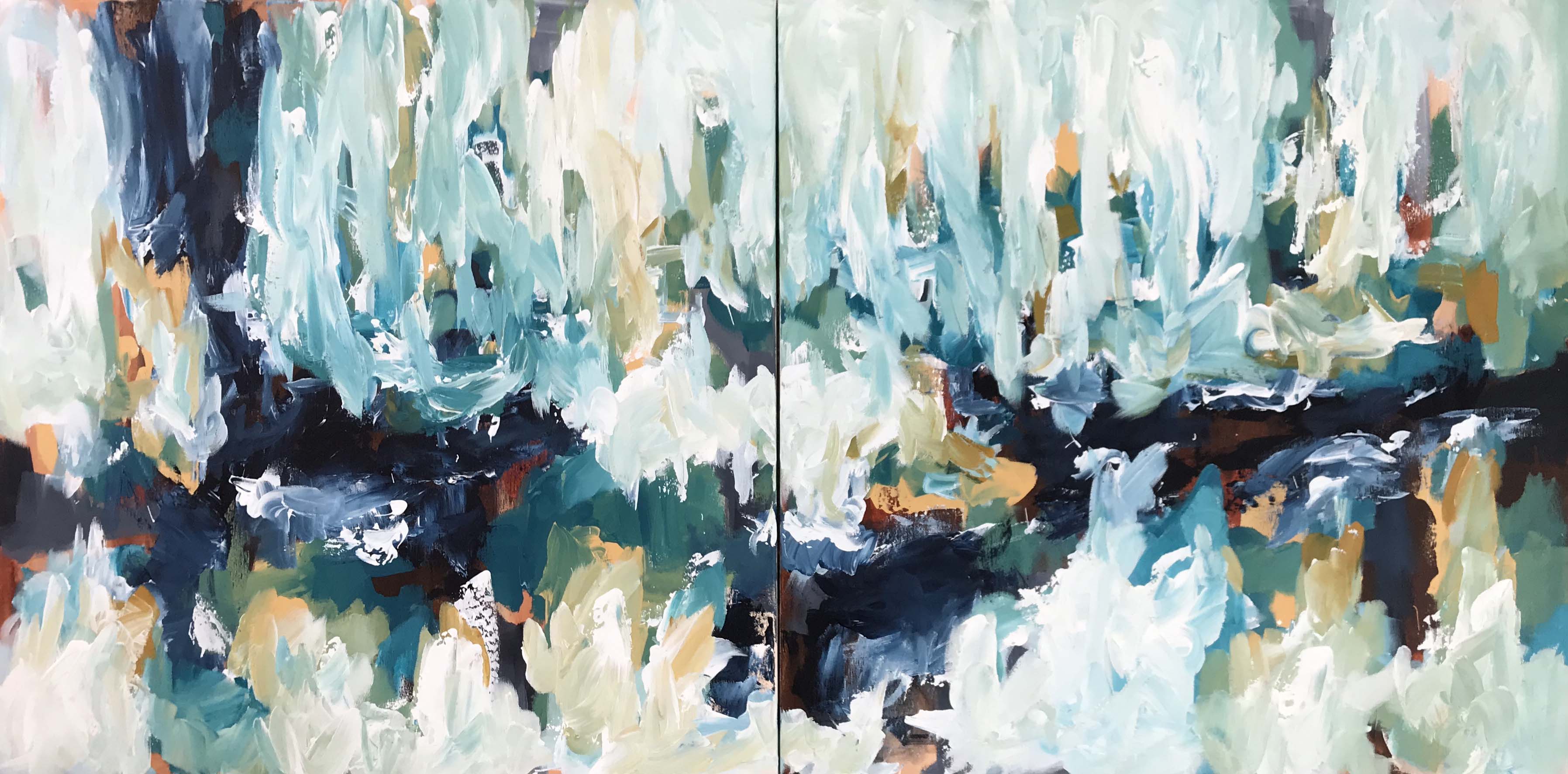 Impact - 152x76 cm - Diptych Original Painting-OmarObaid.com