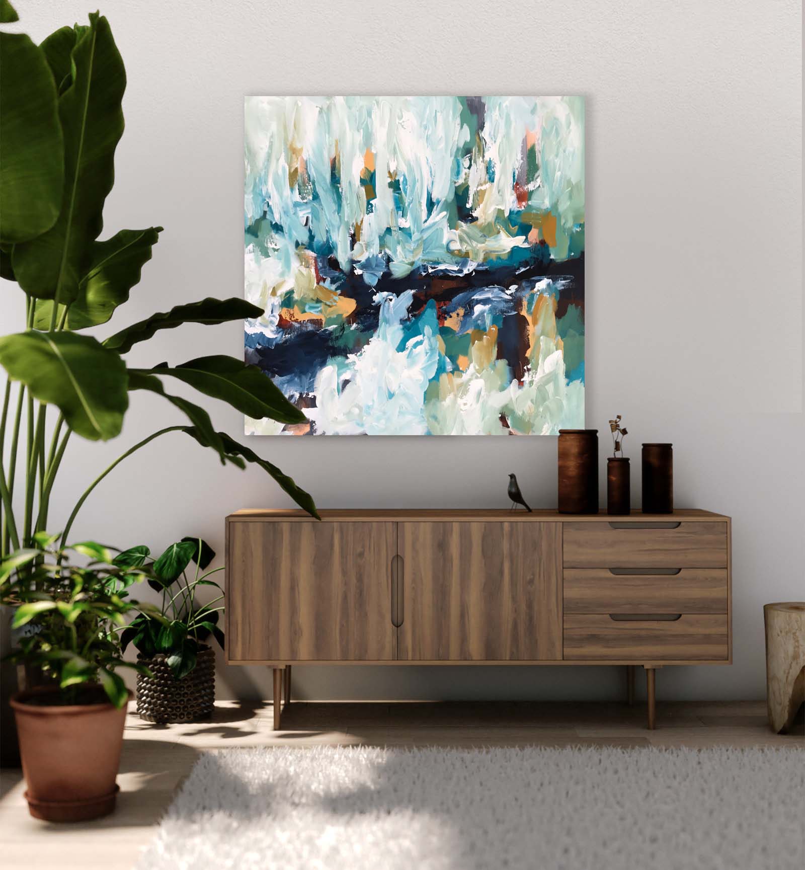 Impact - 152x76 cm - Diptych Original Painting-OmarObaid.com