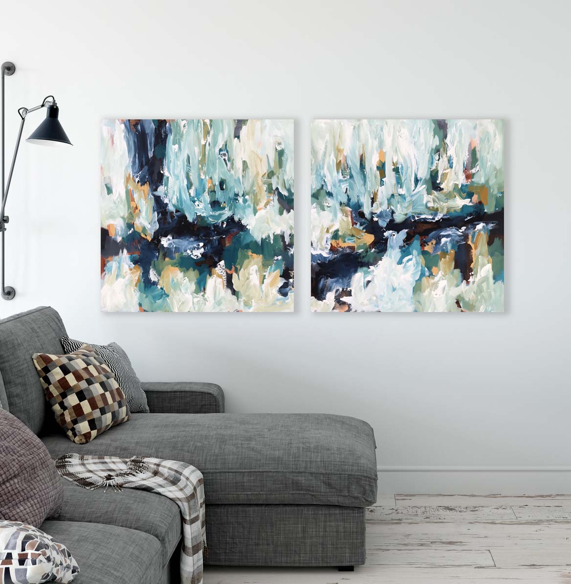 Impact - 152x76 cm - Diptych Original Painting-OmarObaid.com