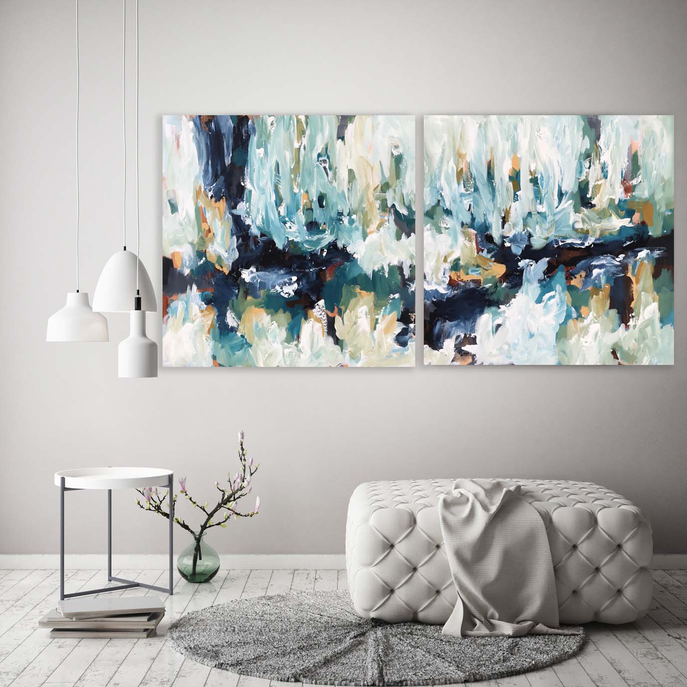Impact - 152x76 cm - Diptych Original Painting-OmarObaid.com