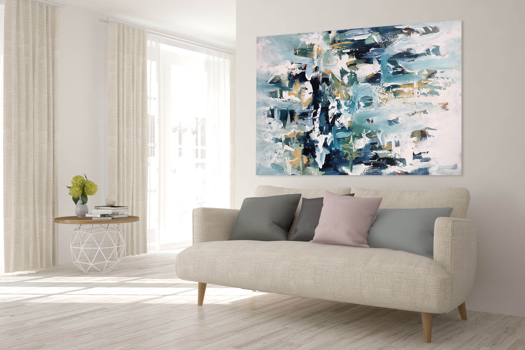 Suspended - 122x90 cm - Original Painting-OmarObaid.com