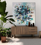 In The Distance - 122x122 cm - Original Painting-OmarObaid.com