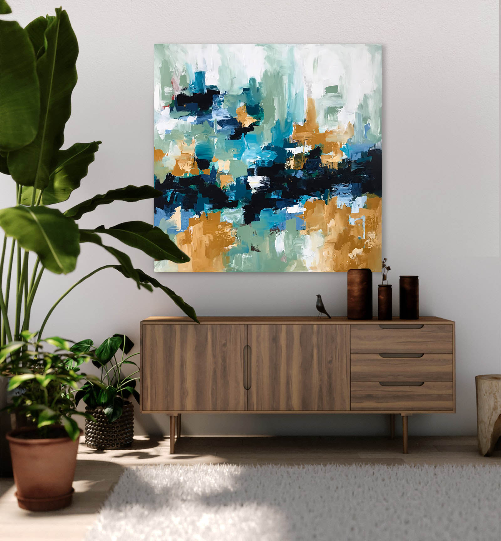 Flashback - 102x102 cm - Original Painting-OmarObaid.com
