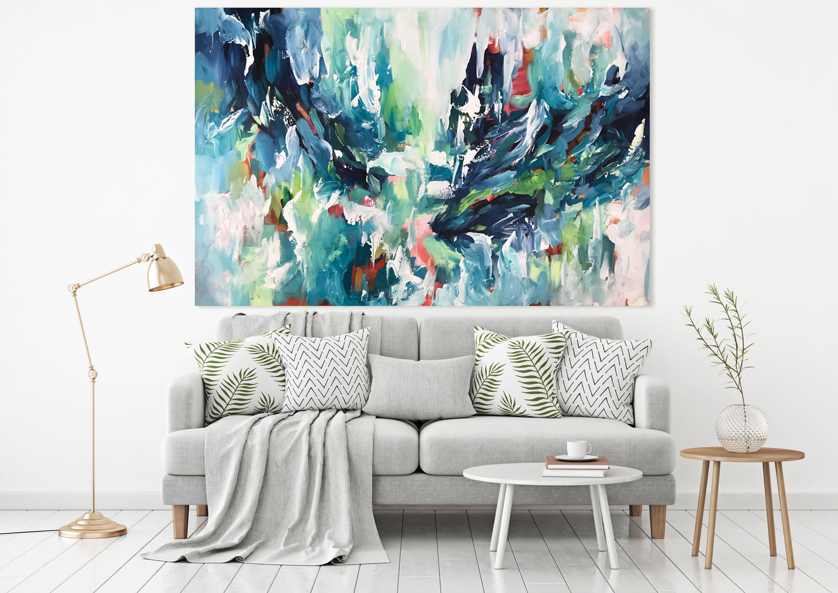 Sound Of The Water - 152x100 cm - Original Painting-OmarObaid.com
