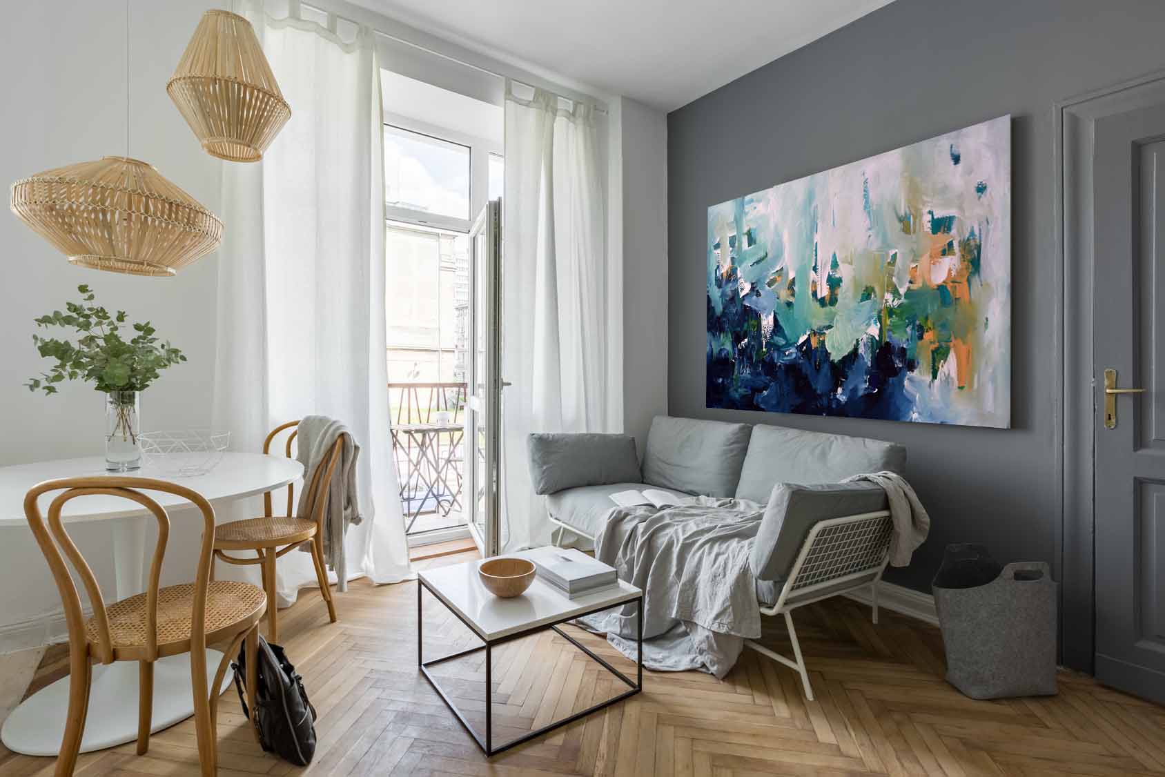 The Lake - 152x90 cm - Original Painting-OmarObaid.com