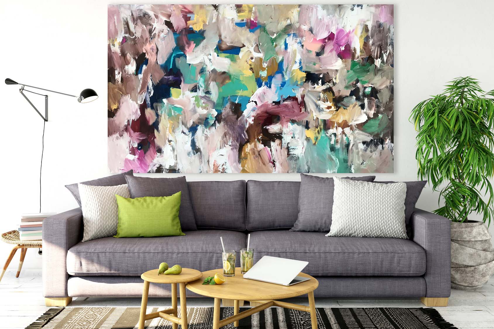 Abstract Spirit - 152x90 cm - Original Painting-OmarObaid.com
