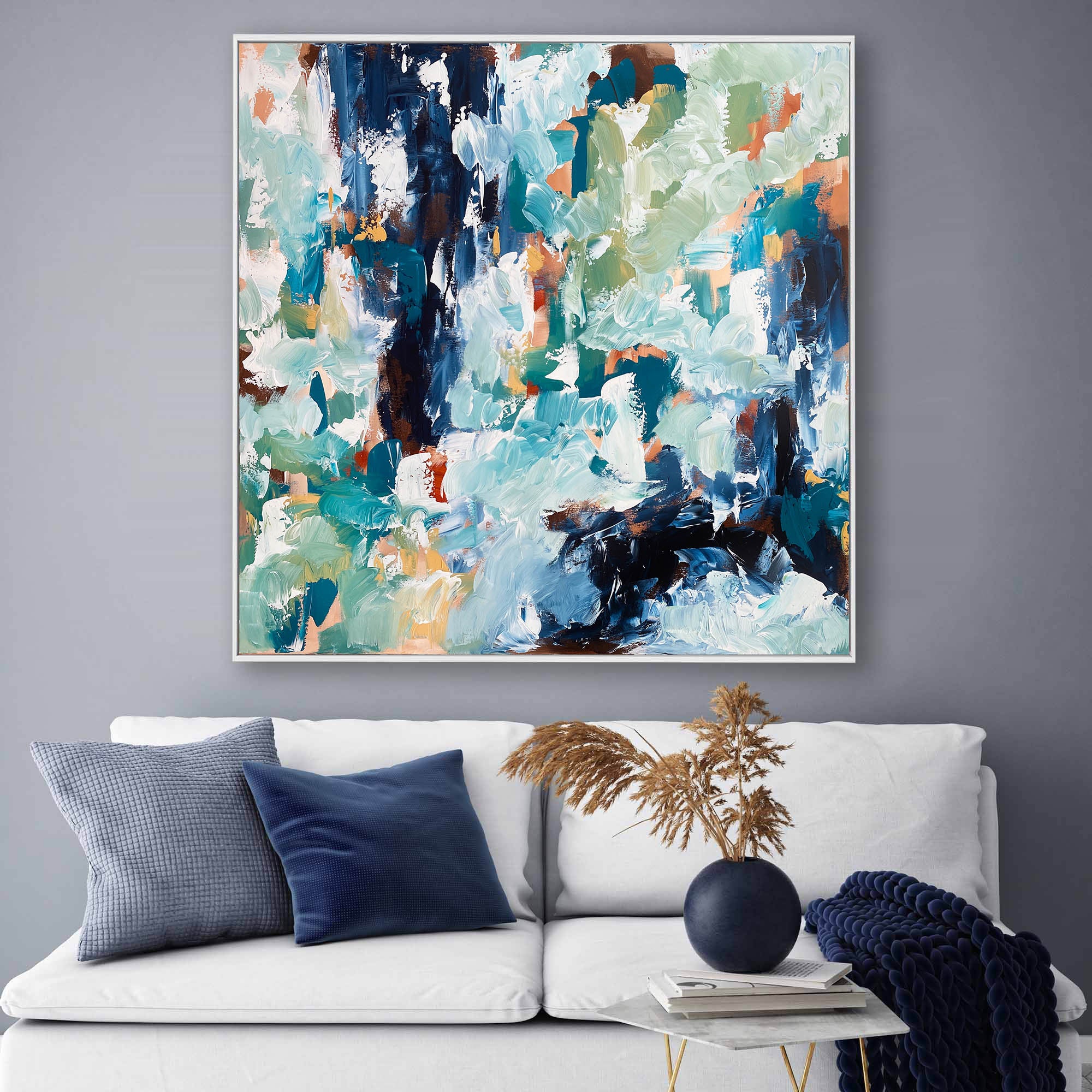 Staring At The Ocean - 102x102 cm - Original Painting