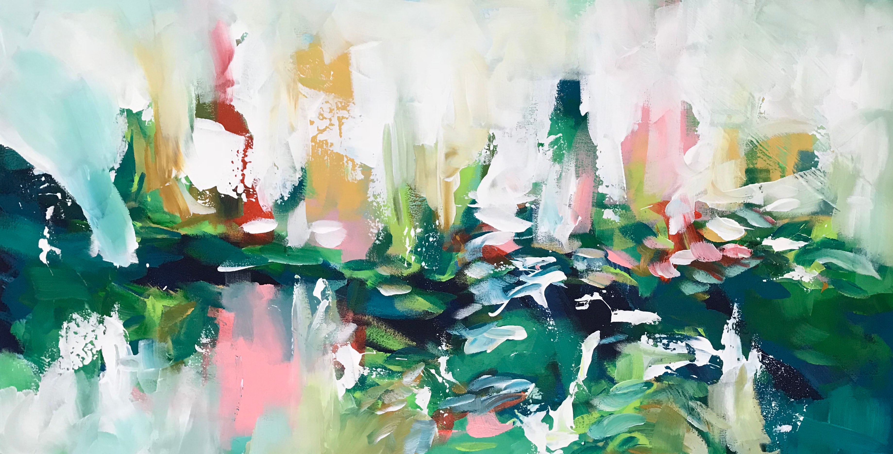 A Walk In The Forest - 92x49 cm - Original Painting-OmarObaid.com