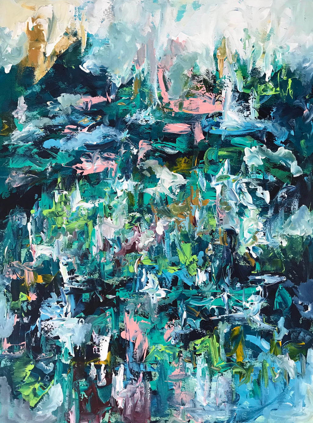 Crowded Place- 76x102 cm - Original Painting-OmarObaid.com