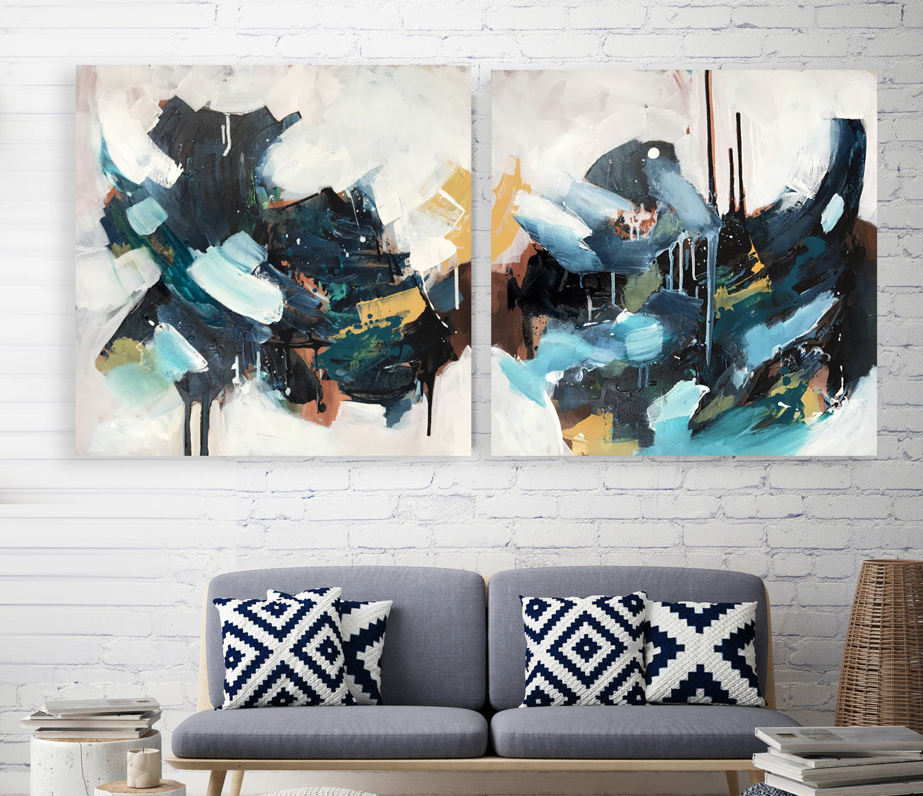 The Outsider - 152x76 cm - Diptych Original Painting-OmarObaid.com