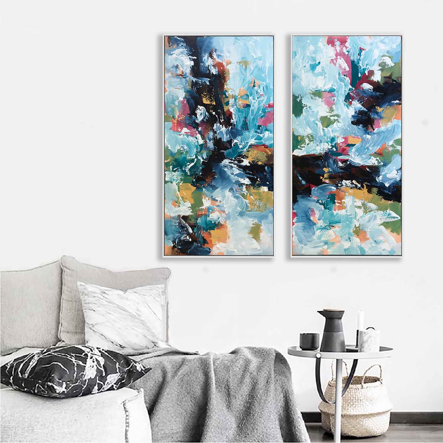 The Uncertain Path Diptych Paintings