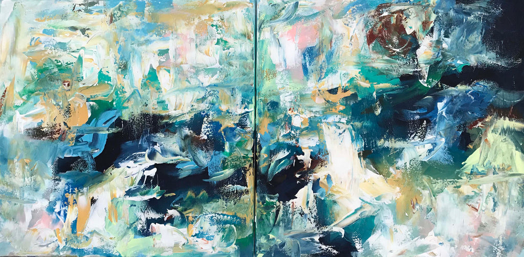 Crawling - 100x50 cm - Diptych Original Painting-OmarObaid.com
