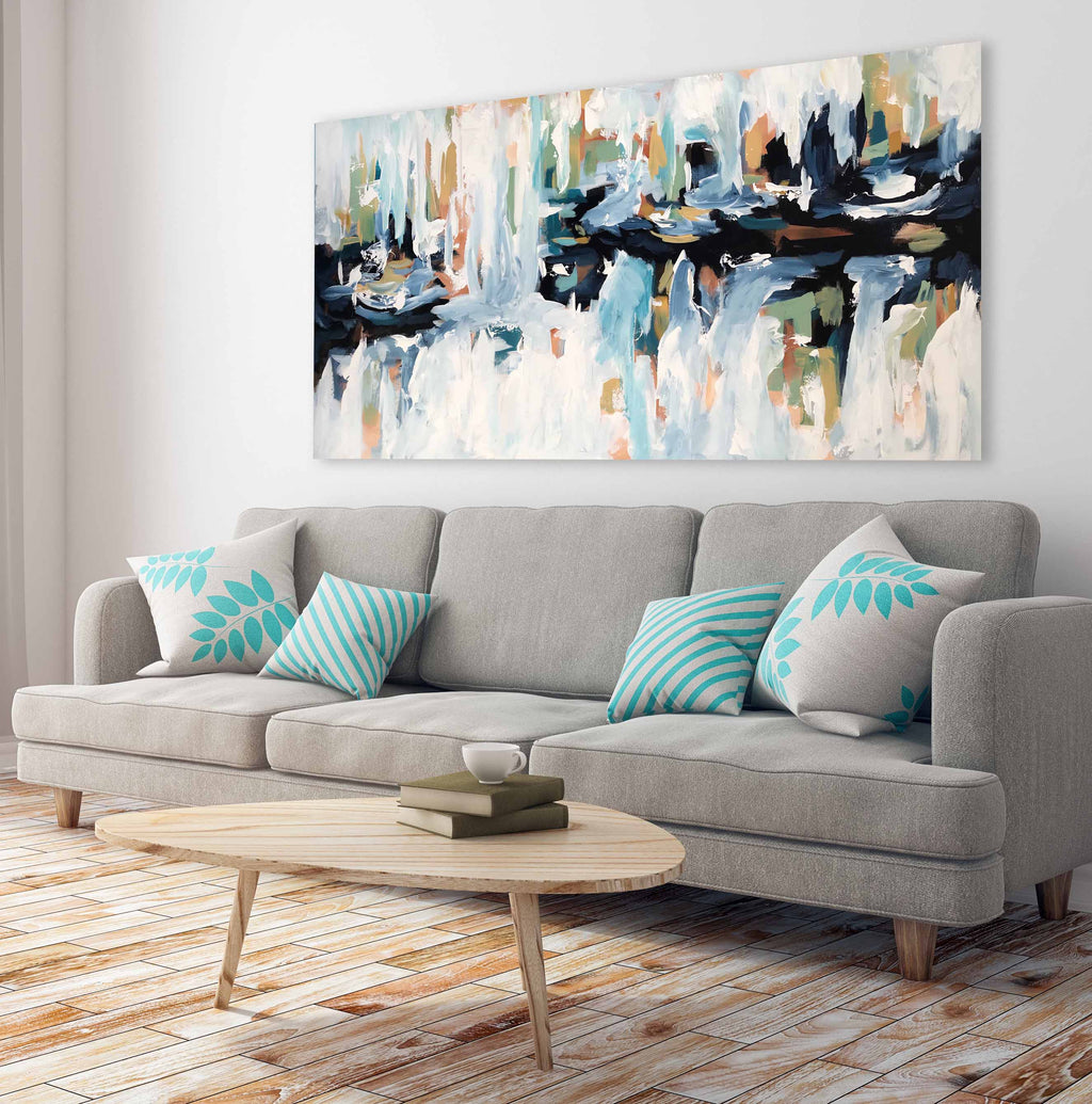 Rails At The River 2 - 152x76 cm - Original Painting